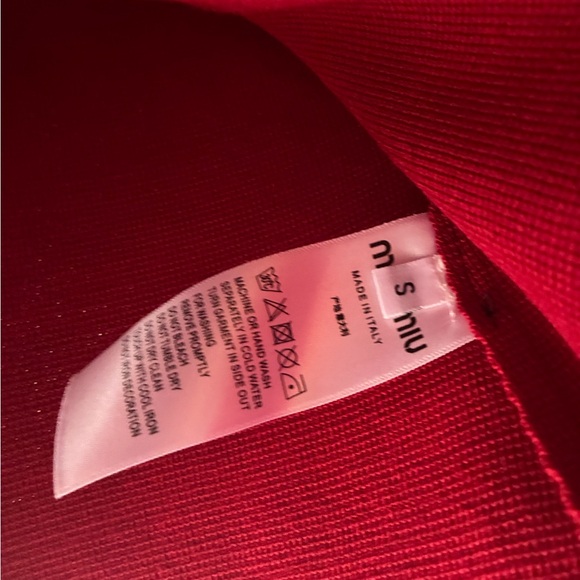 NWT Miu Miu Red Button Down Vest Lace Trim with Tie Sash Size S - Picture 13 of 14